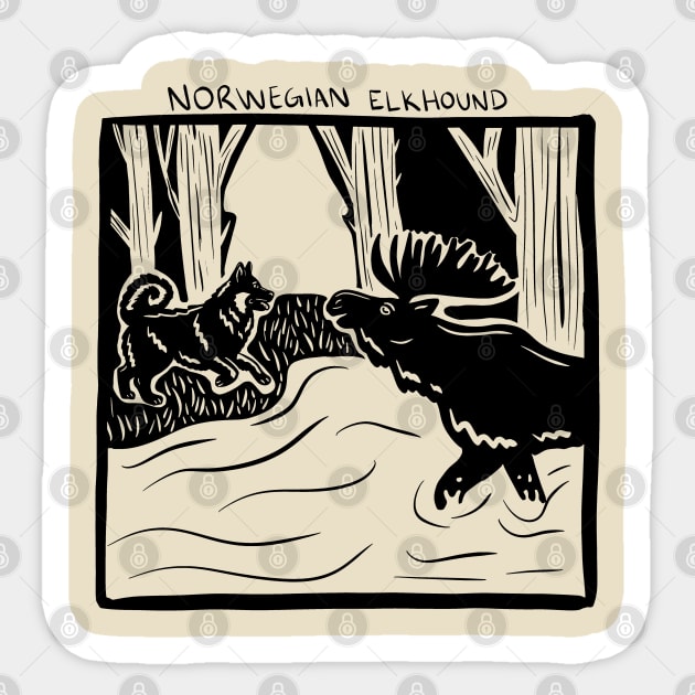 Norwegian Elkhound Stamp Art Sticker by aliasafia